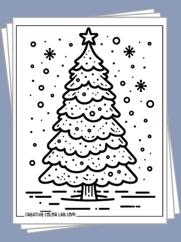 Free printable christmas tree coloring pages.