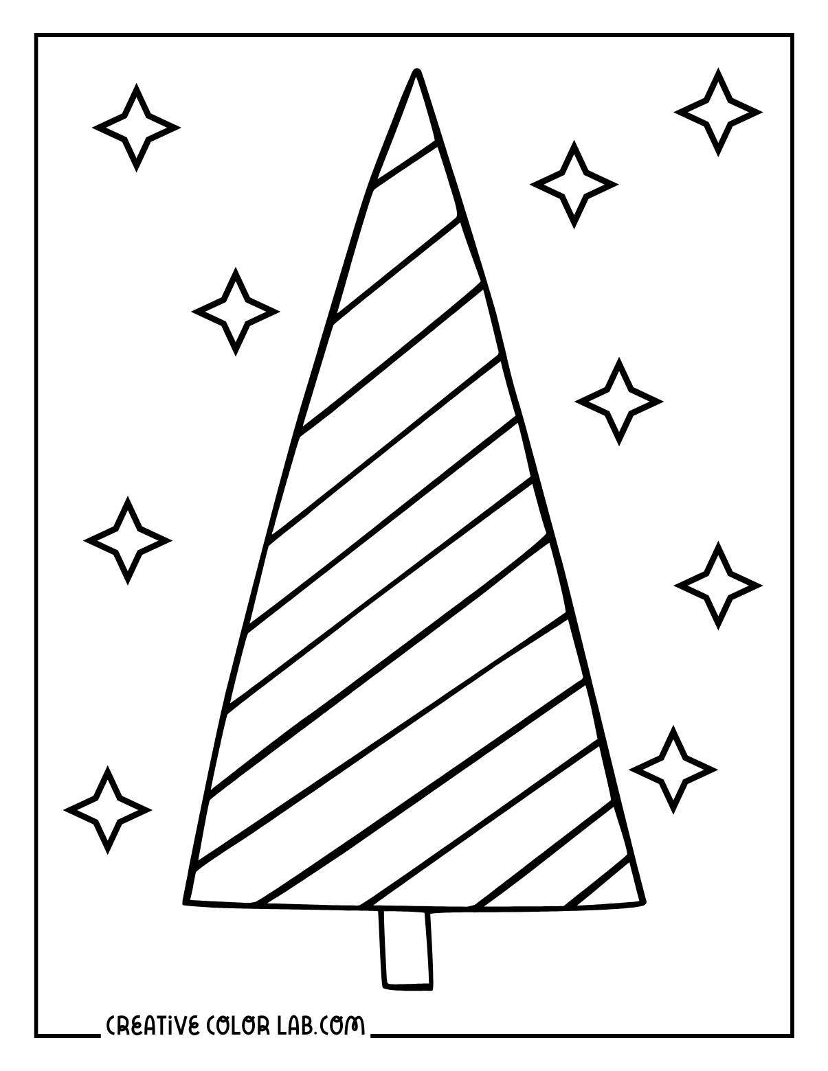 Modern and simple christmas tree printable PDF.