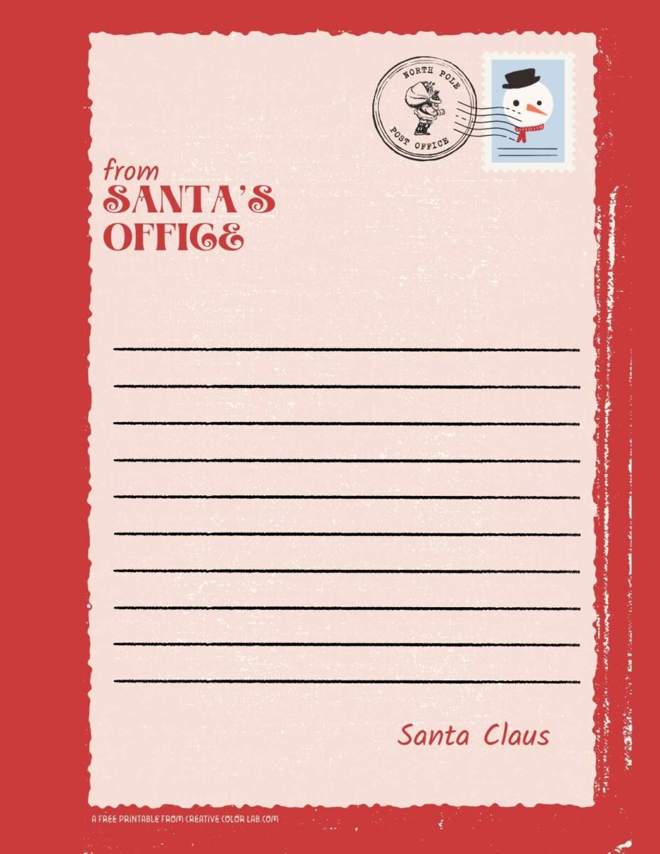 Free Printable Santa Claus Letterhead Templates