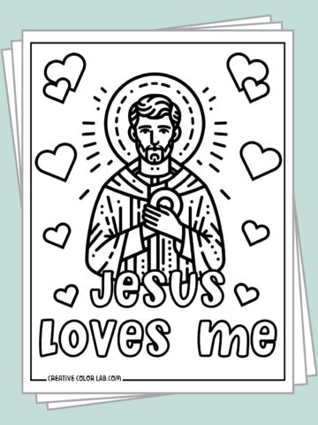 Free Christian Valentine coloring pages to download.
