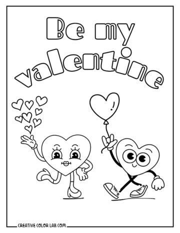 Printable Candy Conversation Hearts Coloring Pages | PDF Format