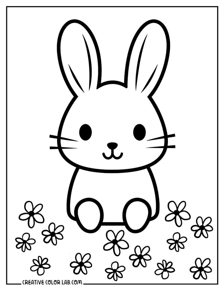 Bunny Rabbit Coloring Pages in PDF Format