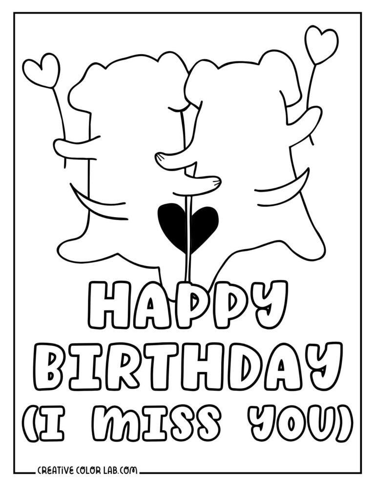 21 Miss You Coloring Pages | Free PDF Printables