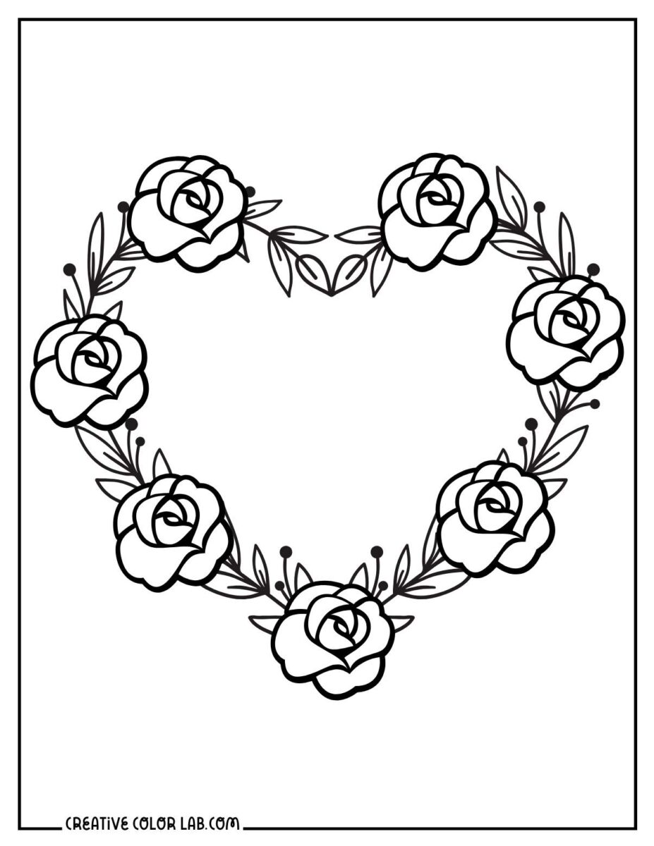 Free Rose and Heart Coloring Pages | PDF Printables