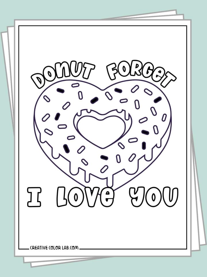 Printable Candy Conversation Hearts Coloring Pages | PDF Format
