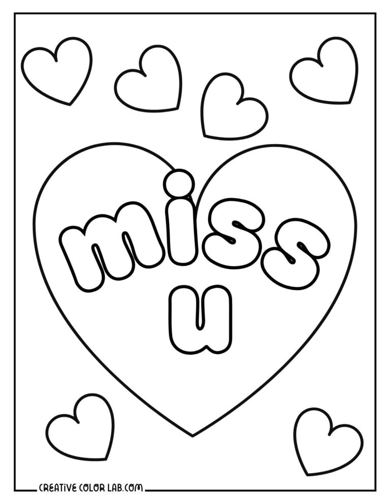21 Miss You Coloring Pages | Free PDF Printables