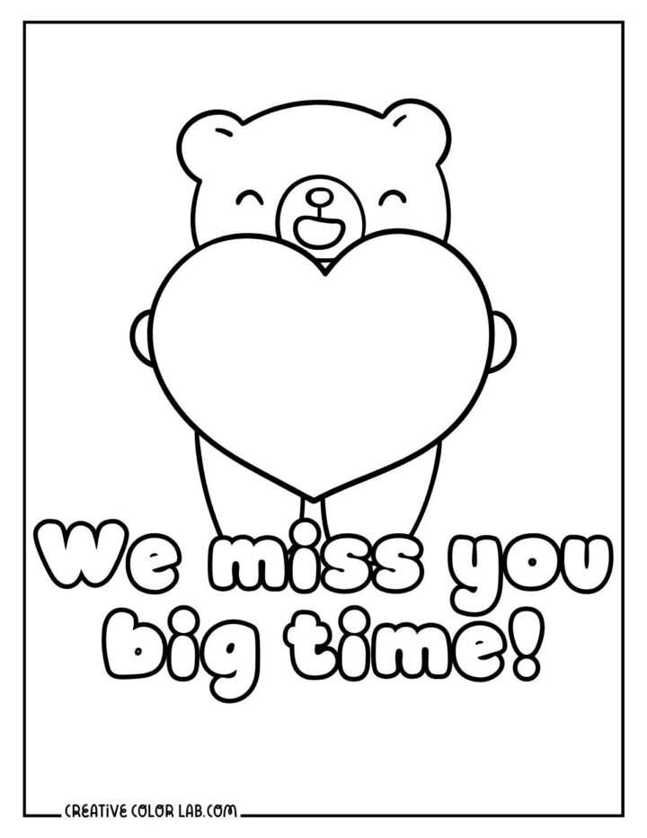 21 Miss You Coloring Pages | Free PDF Printables