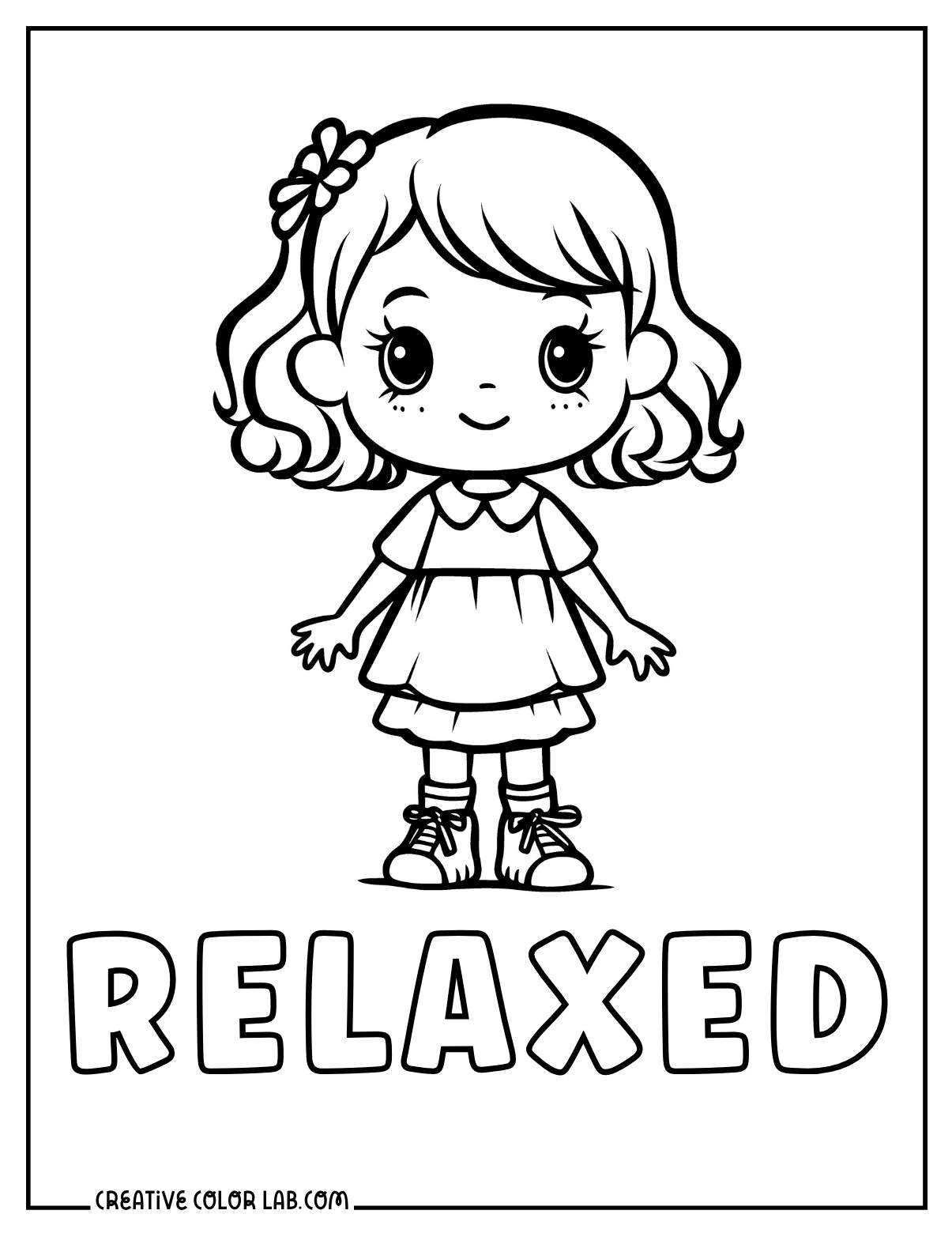 Relaxed coloring sheet for mental health.