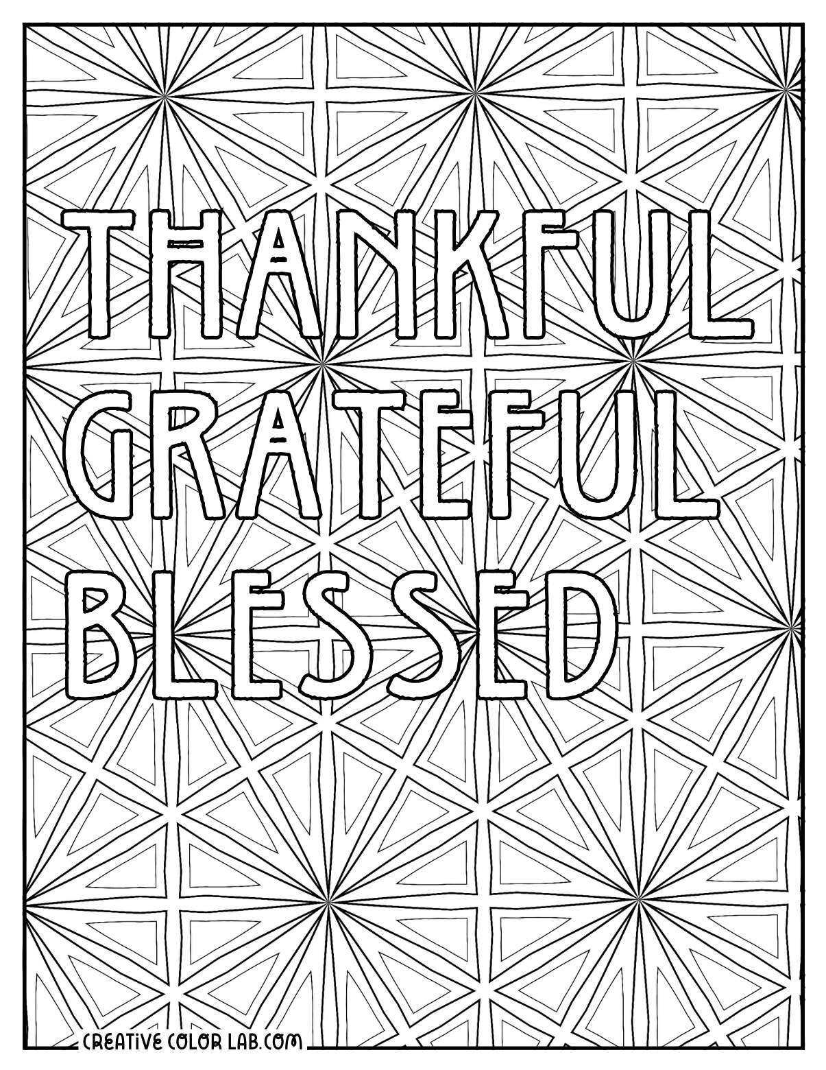 Blessed Christian coloring sheet for adults.