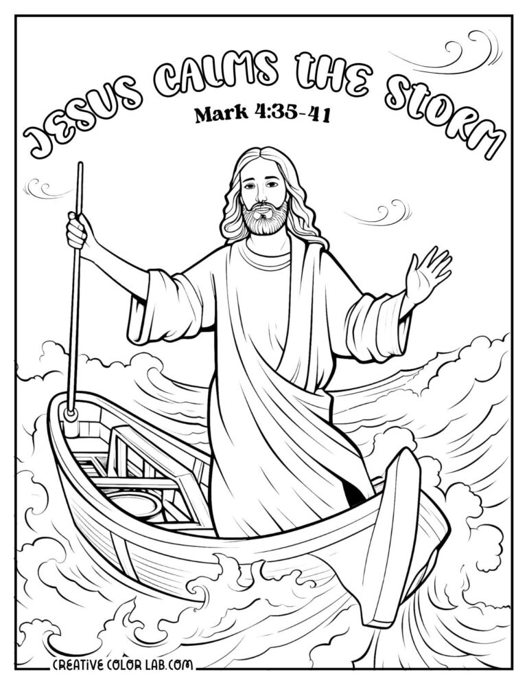 Free Jesus Calms the Storm Printable Coloring Pages