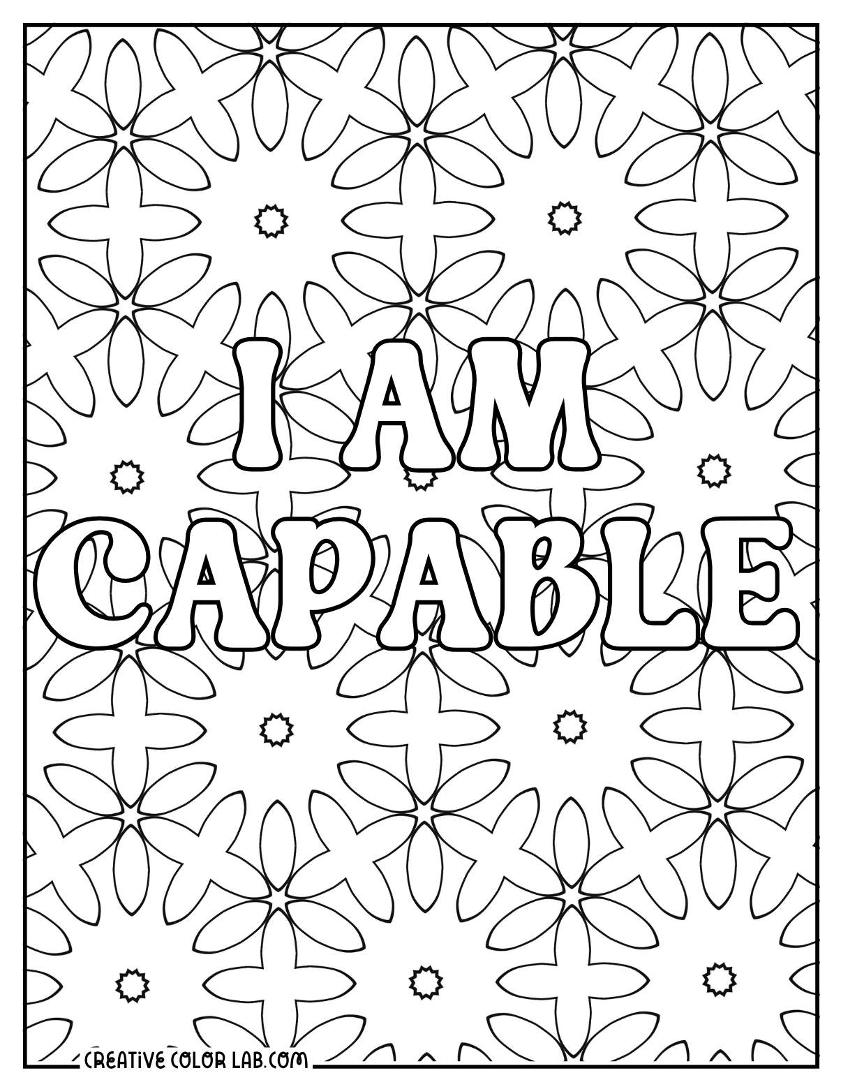 Free Printable Positive Affirmation Coloring Pages Free Printable Positive Affirmation Coloring Pages