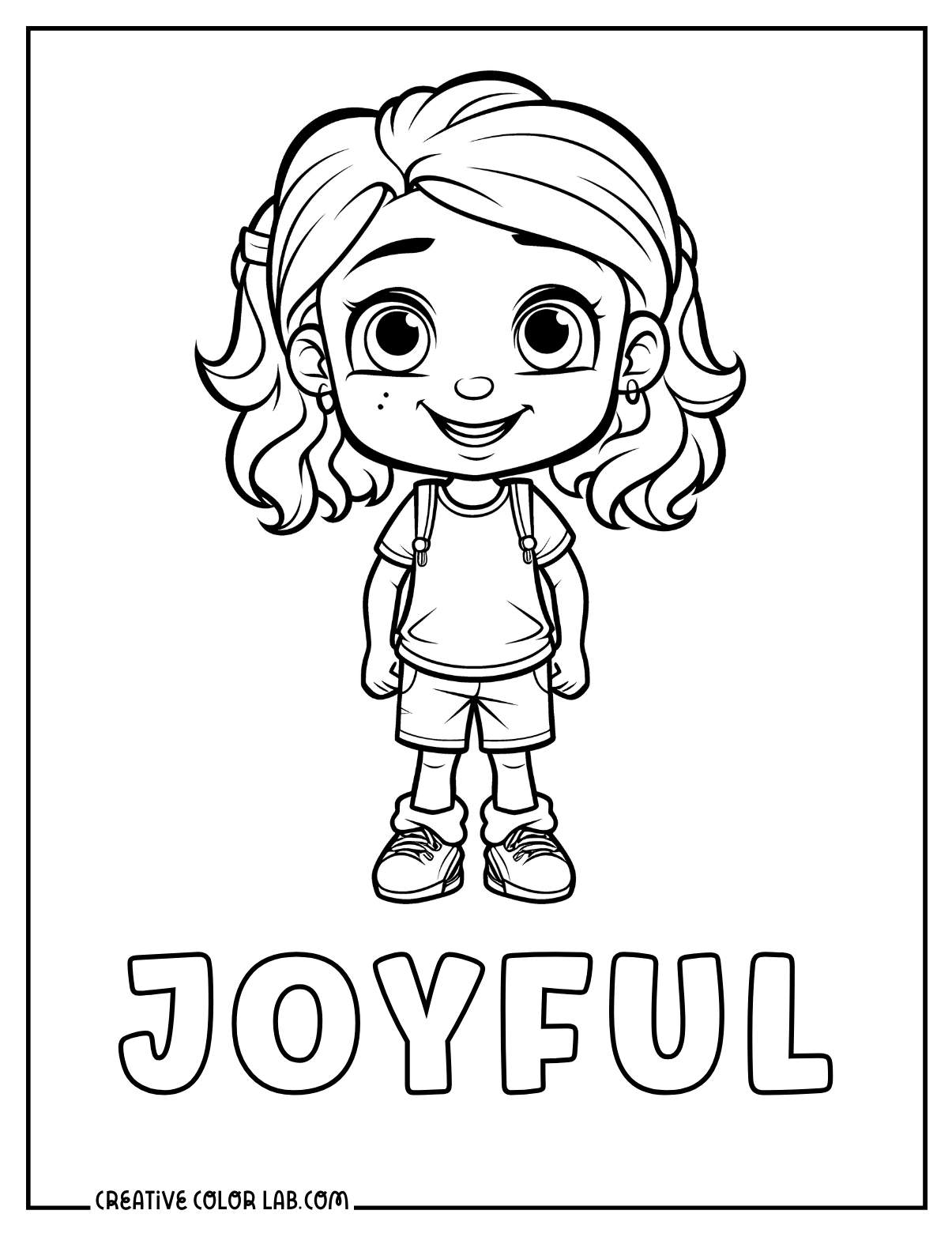 Feeling joyful coloring page for kids.