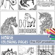 Collection of free printable horse coloring pages.