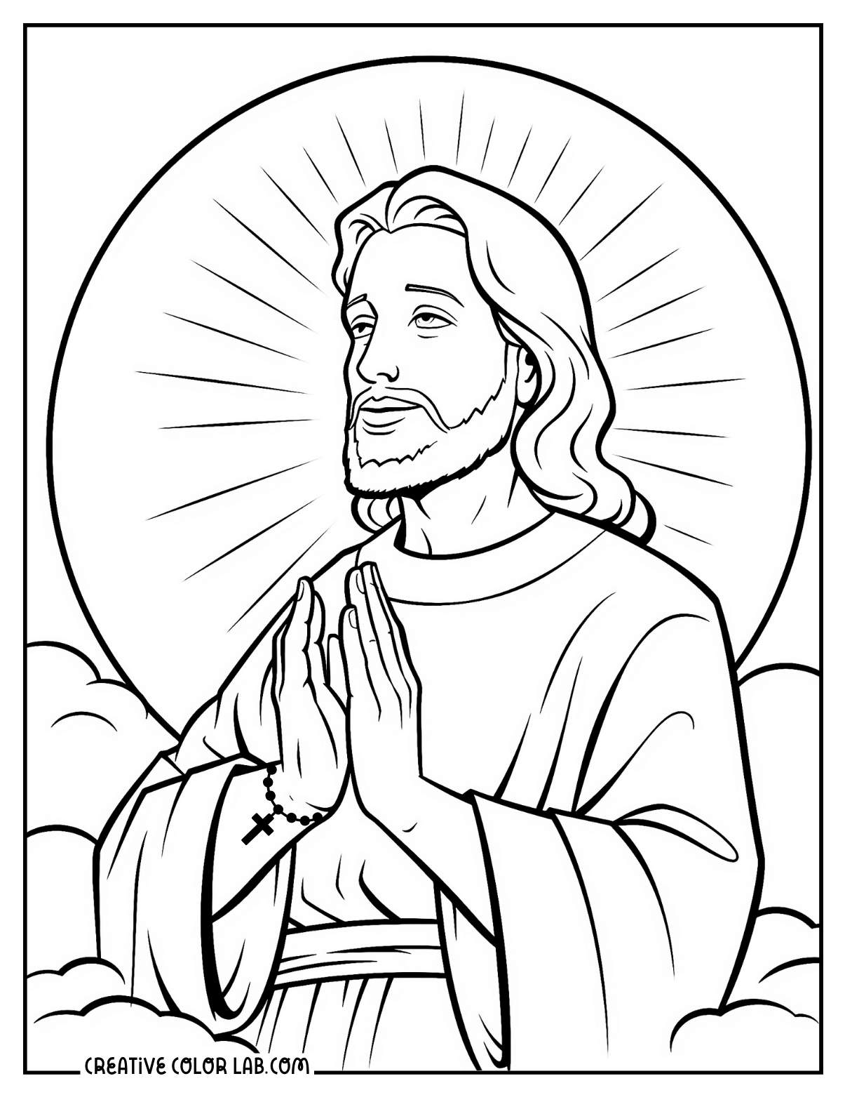 Jesus the redeemer outline to color.