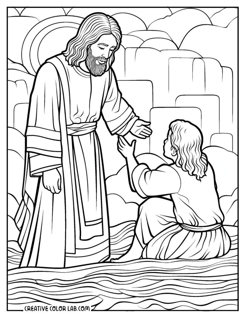 5 Jesus Baptized Coloring Pages | Free PDF Baptism Printables