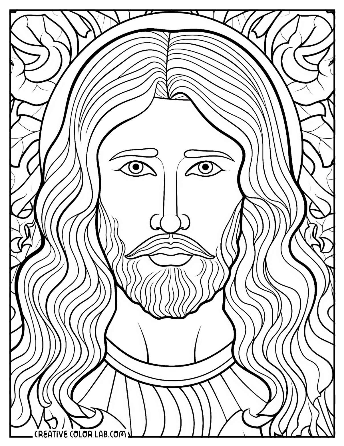 King of kings portrait to color for adults.