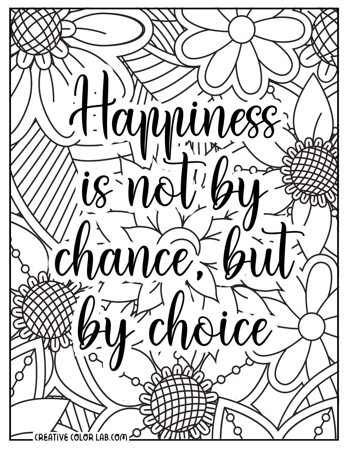 Inspirational Quotes Coloring Pages Positive PDF Printables Adult 