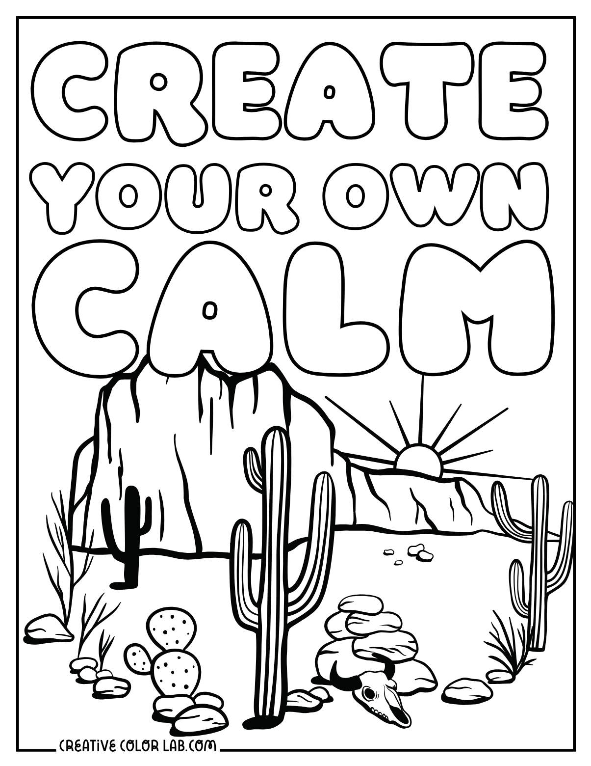 Create your own calm meditation coloring page.