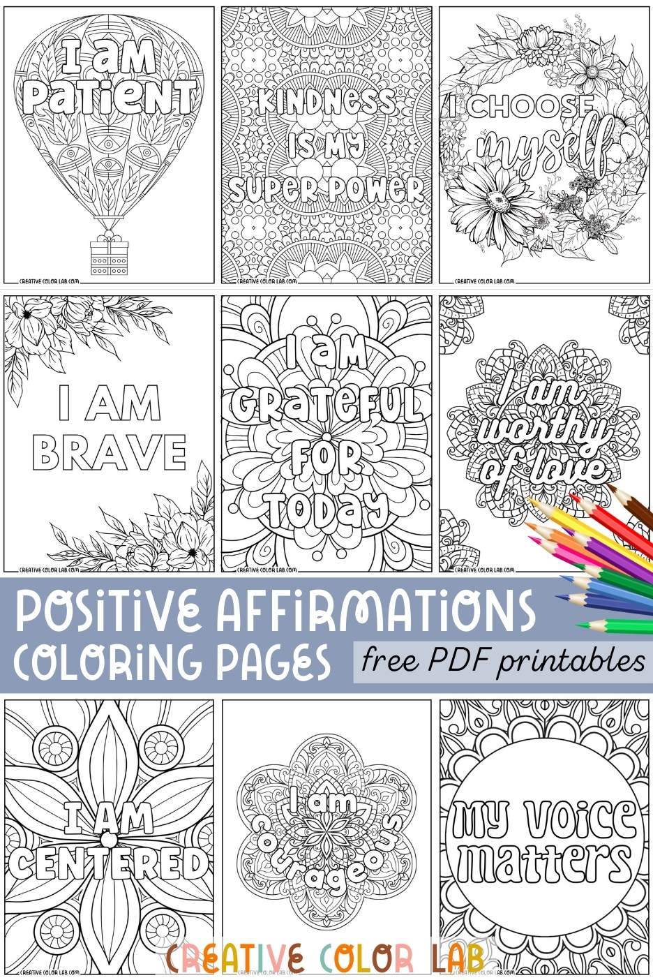 Positive Affirmation Free Coloring Pages
