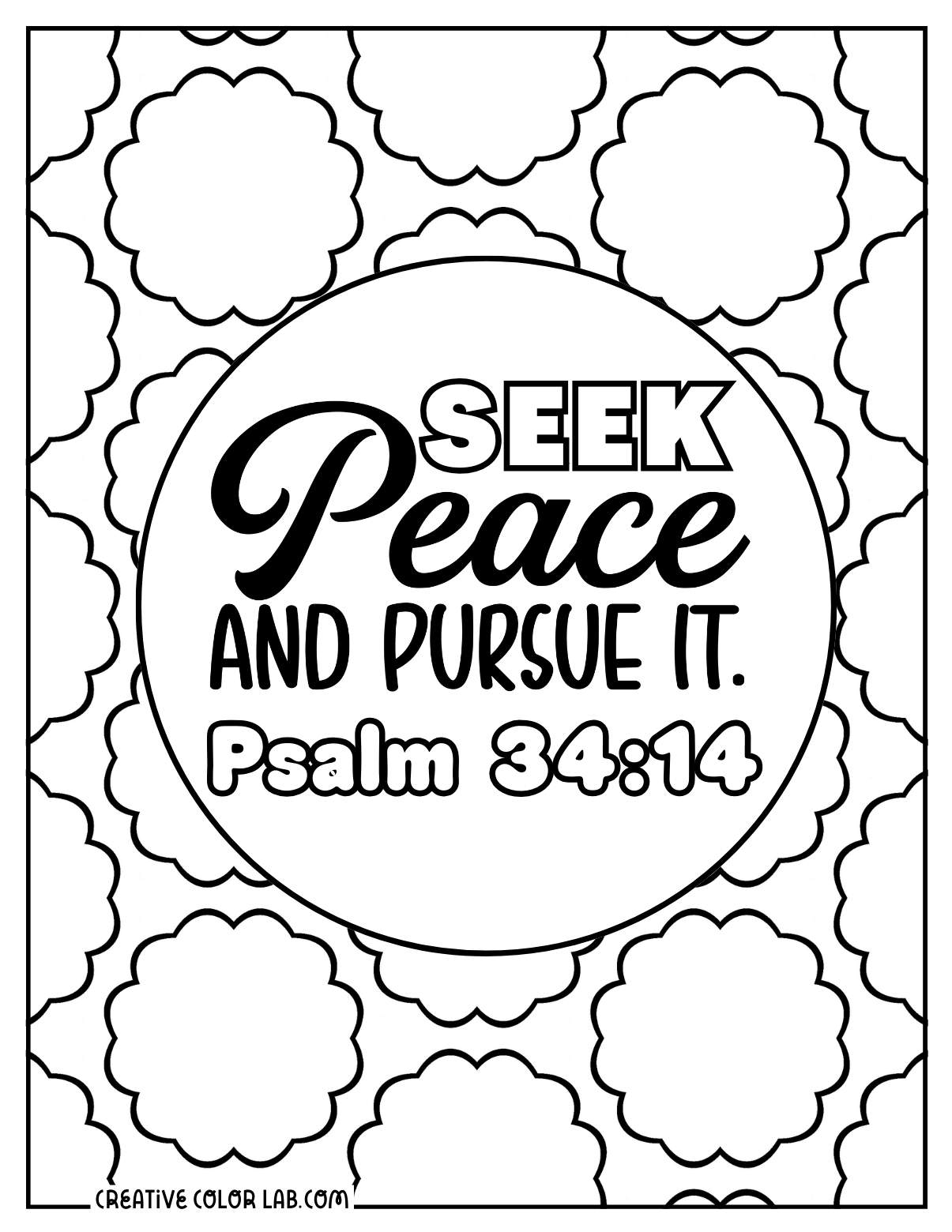 Psalm 34:14 picture to color in.