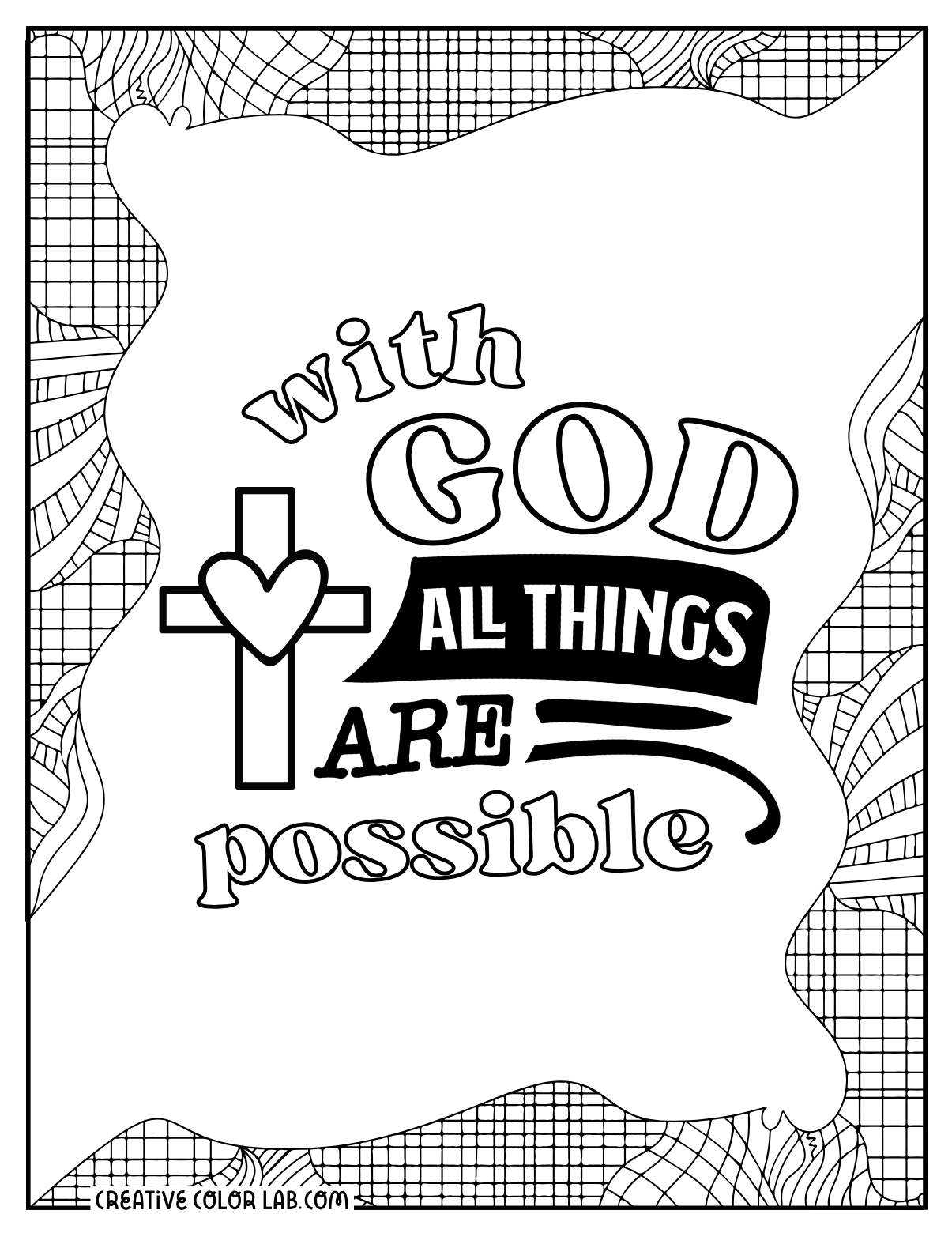 Sacred manual coloring page for adults.