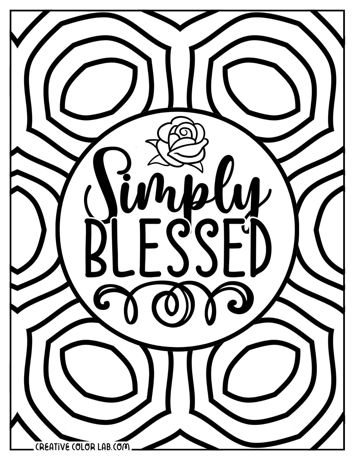 Simple blessed biblical quote coloring page.