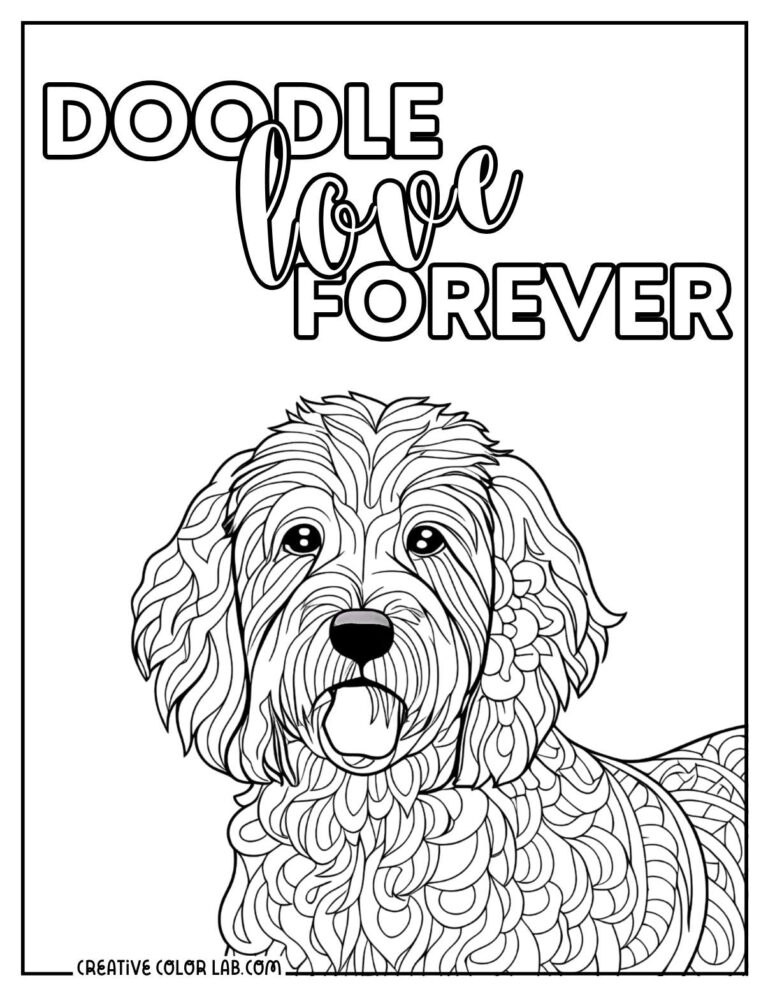 Printable goldendoodle coloring pages free pdf downloads