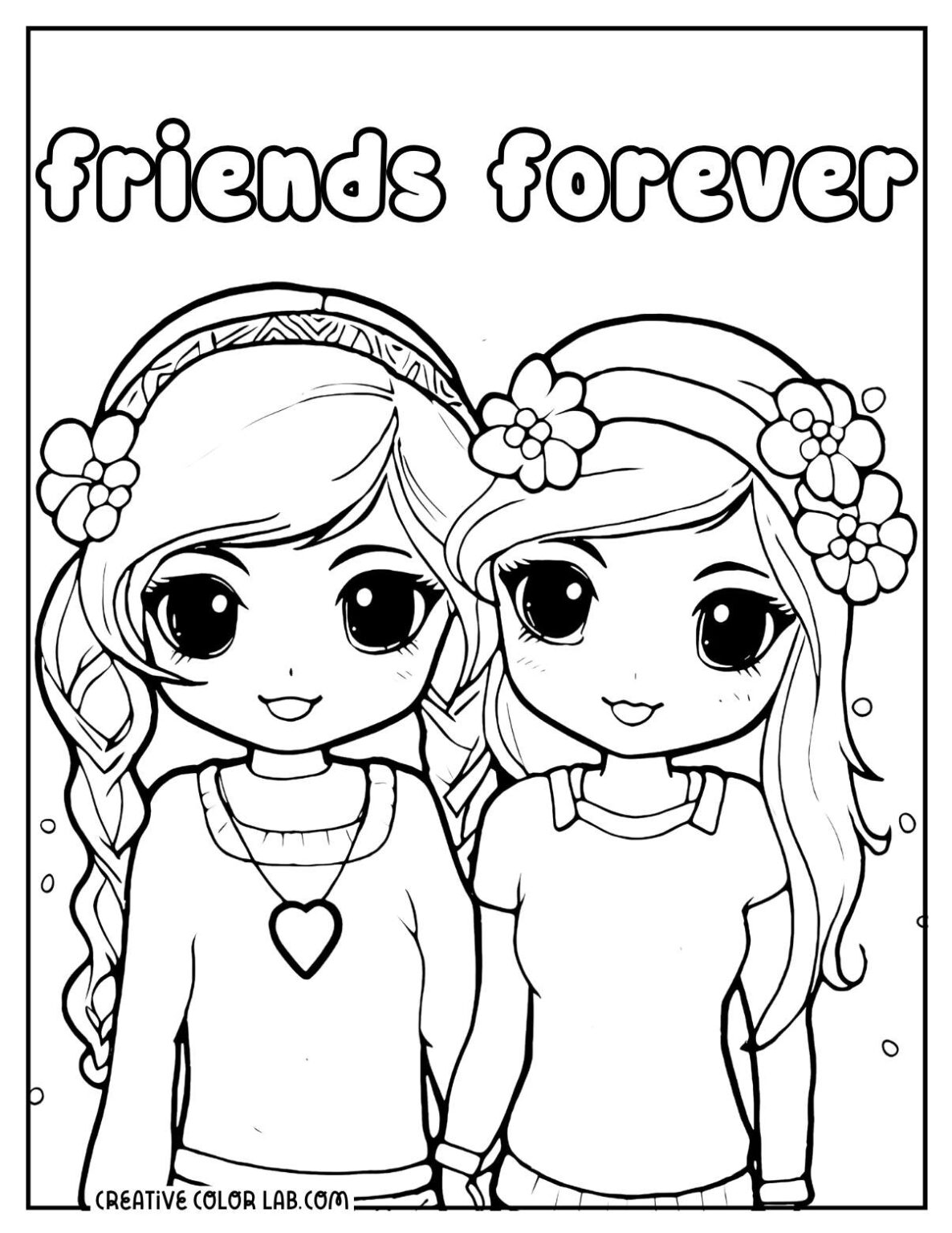 25 Best Friend Coloring Pages | Friendship PDF Printables
