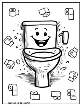 20 Toilet Coloring Pages | Free PDF Printables