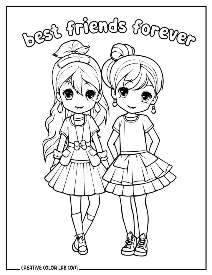 Printable Best Friend Coloring Pages Free Friendship Printables