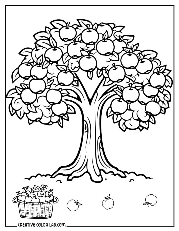 24 Apple Tree Coloring Pages | Free PDF Printables