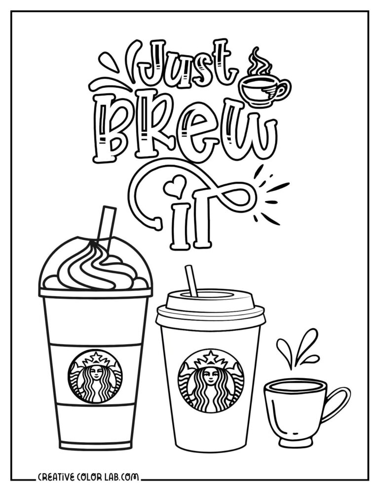 42 Starbucks Coffee and Food Coloring Pages | Free PDF Printables