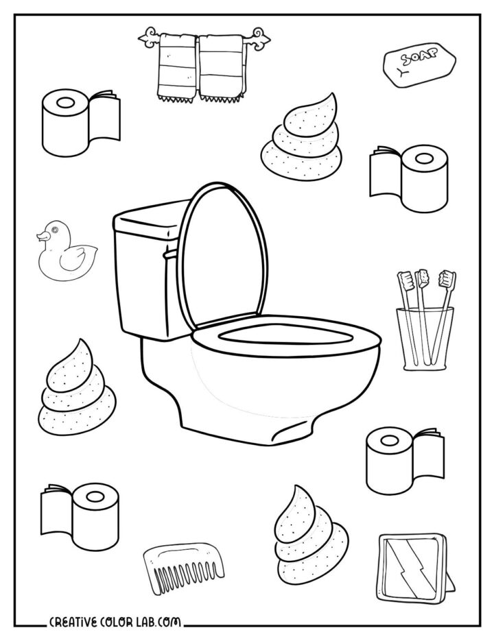 20 Toilet Coloring Pages | Free PDF Printables
