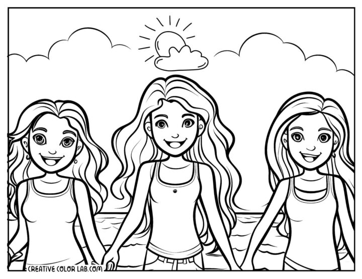3 BFFs Coloring Pages PDF Printables