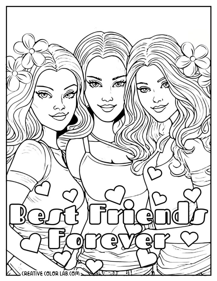 20 3 BFFs Coloring Pages | Free PDF Printables