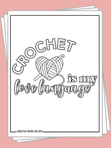 Free crochet coloring pages to download.