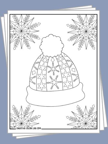 Free winter hat coloring pages to color and print.