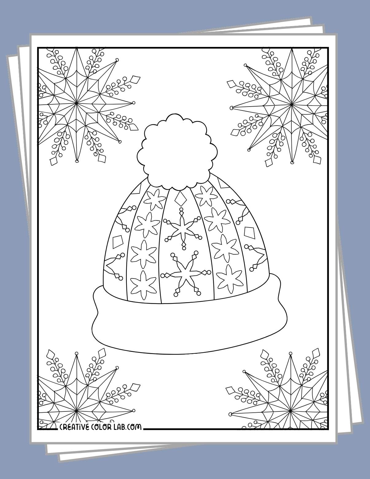 Free winter hat coloring pages to color and print.