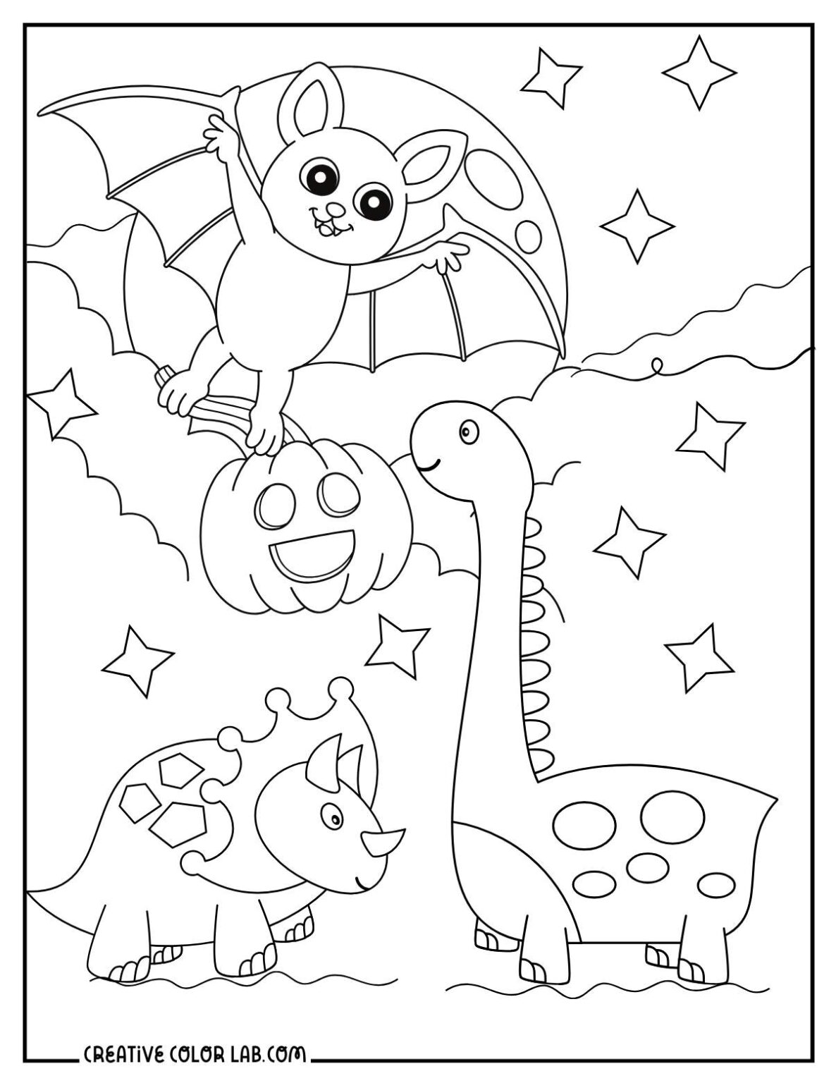 Printable Halloween Dinosaur Coloring Pages