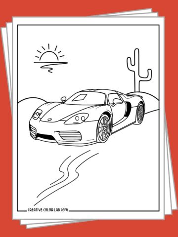 Printable car coloring pages to download.