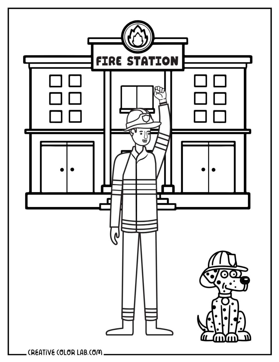 Printable, Free Firefighter Coloring Pages