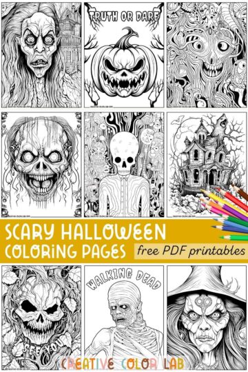 15 Scary Halloween Coloring Pages | Free PDF Printables