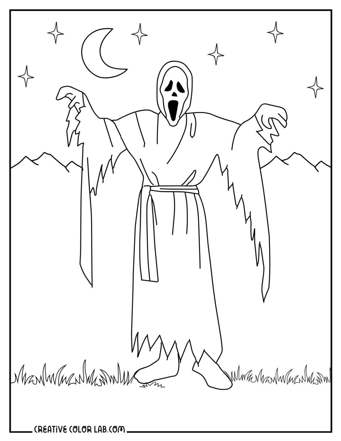 10 Ghostface Coloring Pages Free - Halloween Ghostface Coloring Sheet 1186x1536 