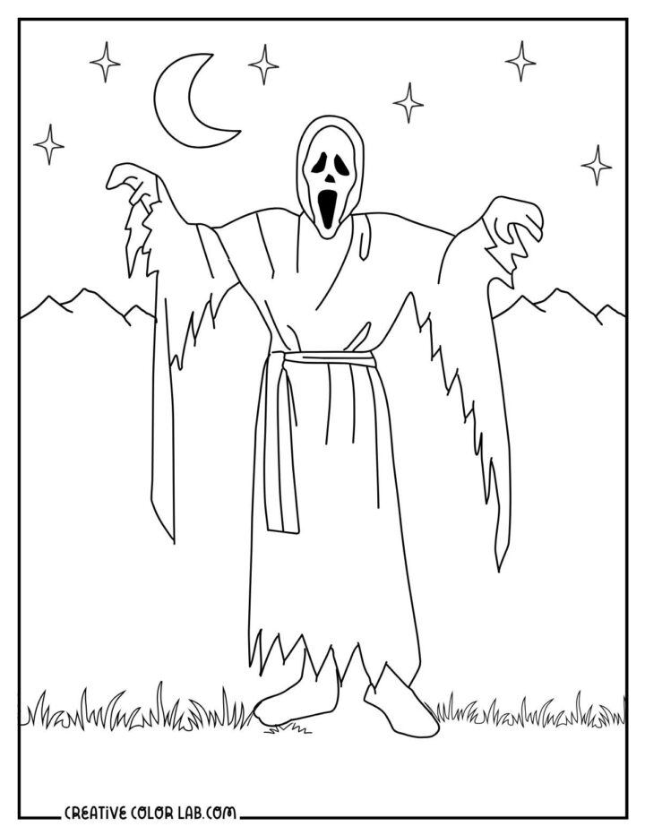 10 Ghostface Coloring Pages Free - Halloween Ghostface Coloring Sheet 720x932 