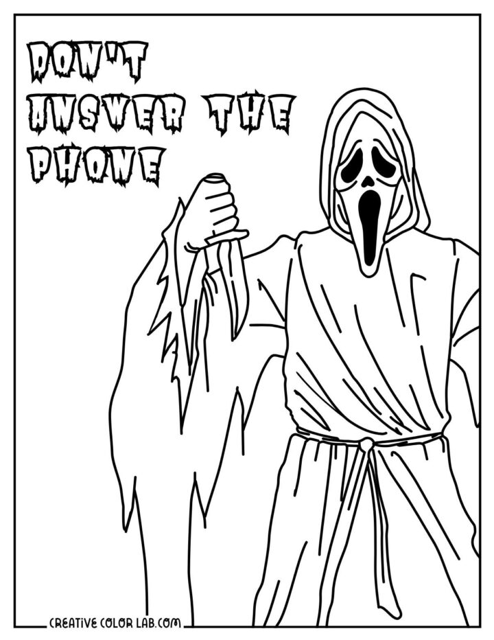 10 Ghostface Coloring Pages | Free PDF Printables