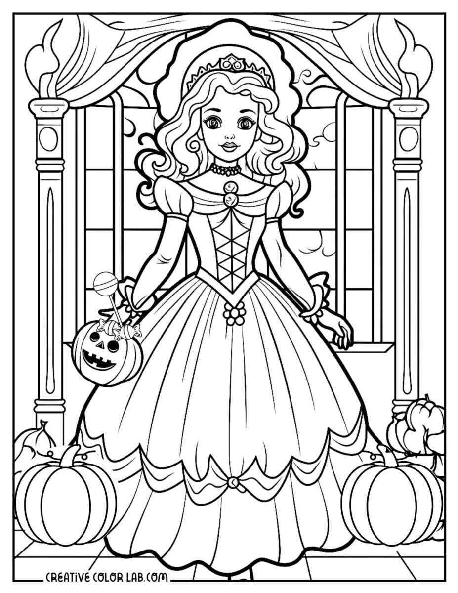 13 Princess Halloween Coloring Pages Free PDF Printables