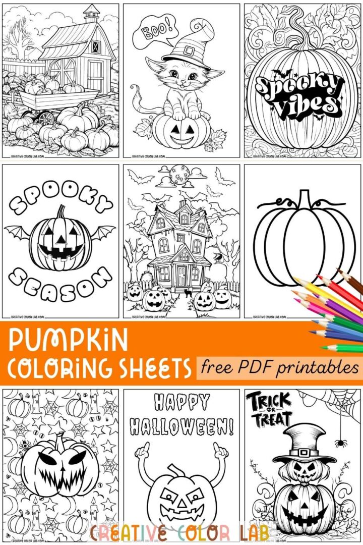 30 Pumpkin Coloring Sheets | Free PDF Printables