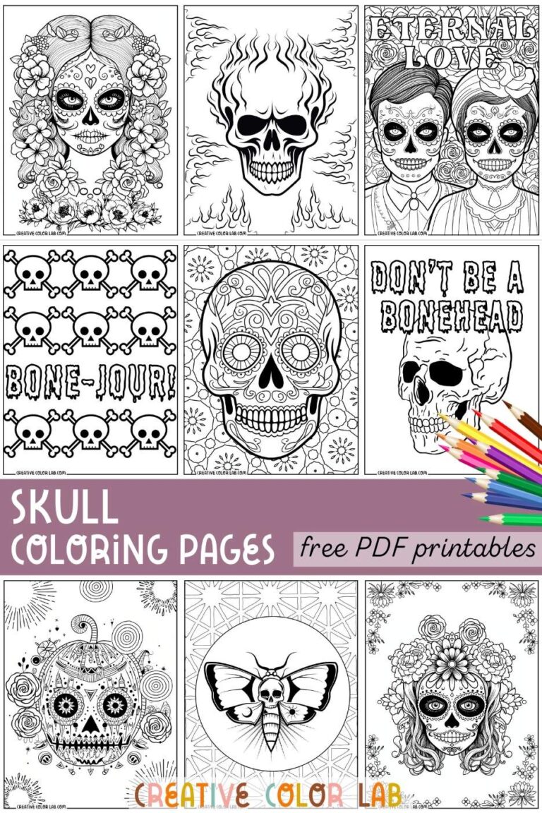 24 Skull Coloring Pages | Free PDF Printables