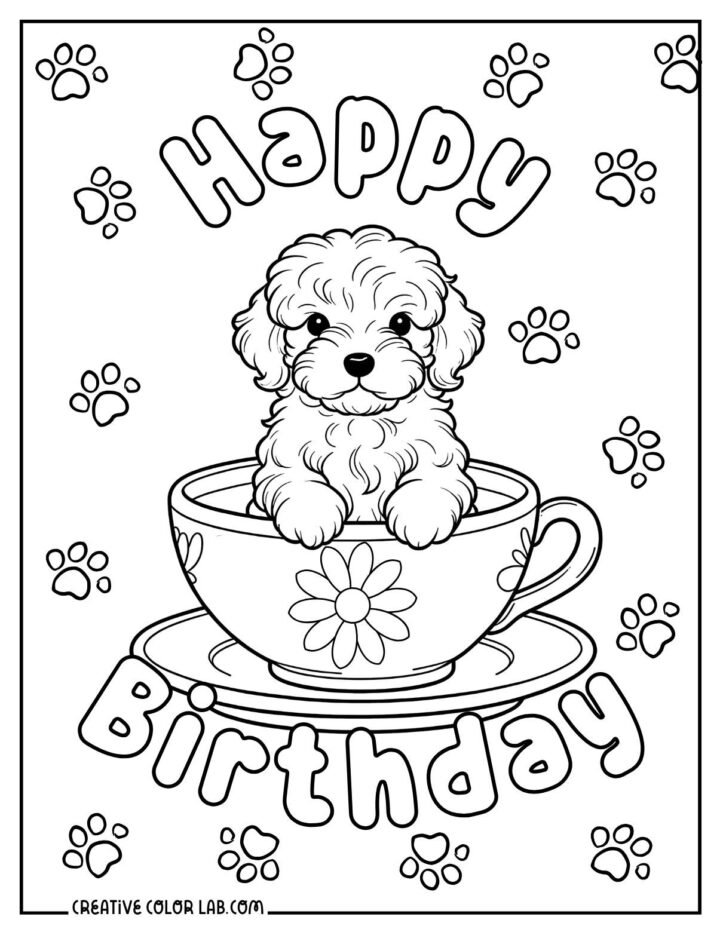 46 Happy Birthday Coloring Pages | Free PDF Printables