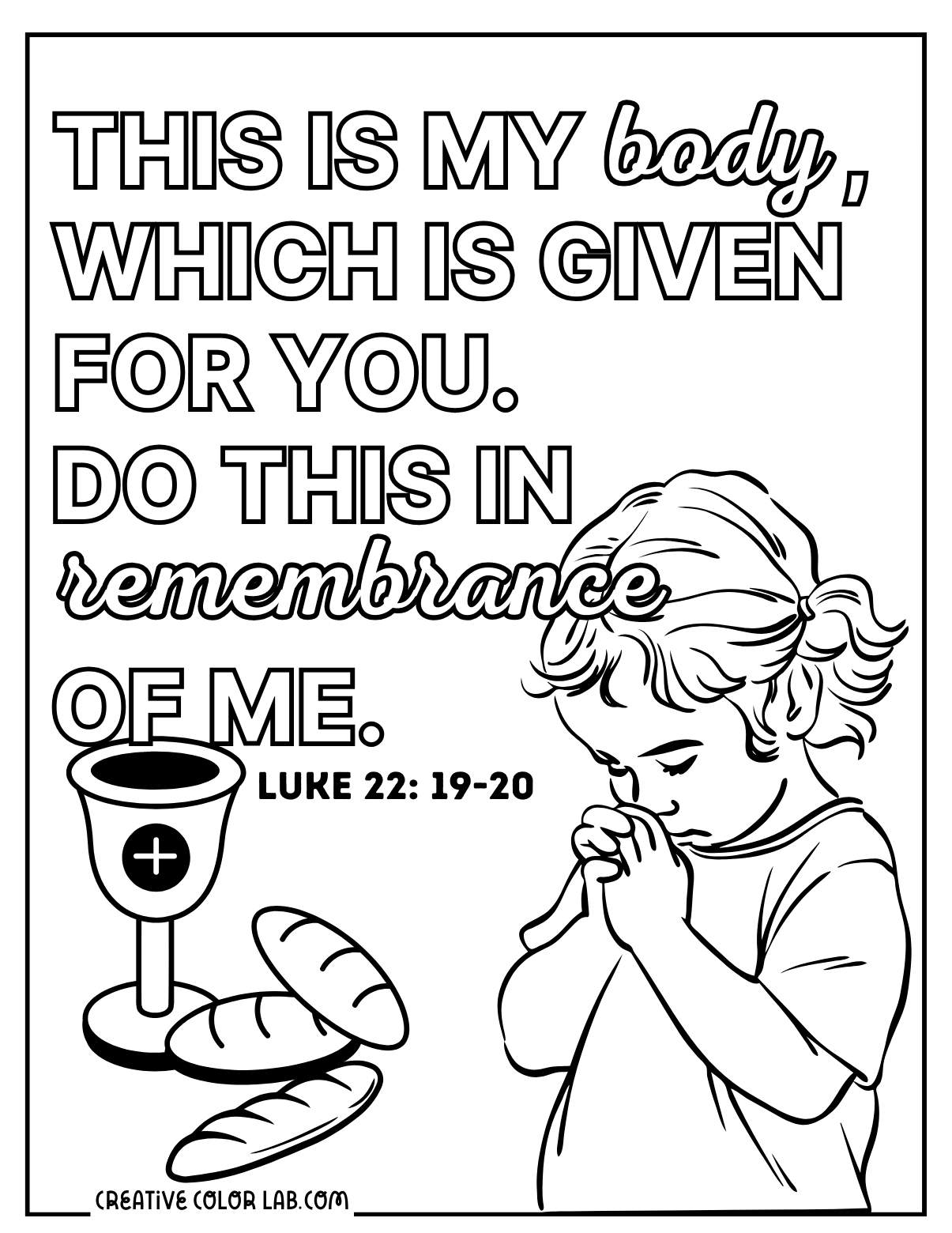 Holy Communion Coloring Pages For Kids